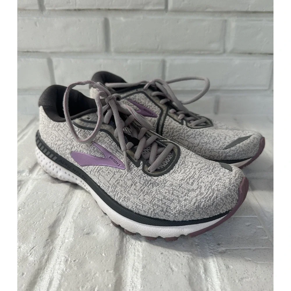 Brooks Adrenaline GTS 20 Womens 7.5 Running Shoes Grey 1202961B030 No Insoles - Picture 1 of 12